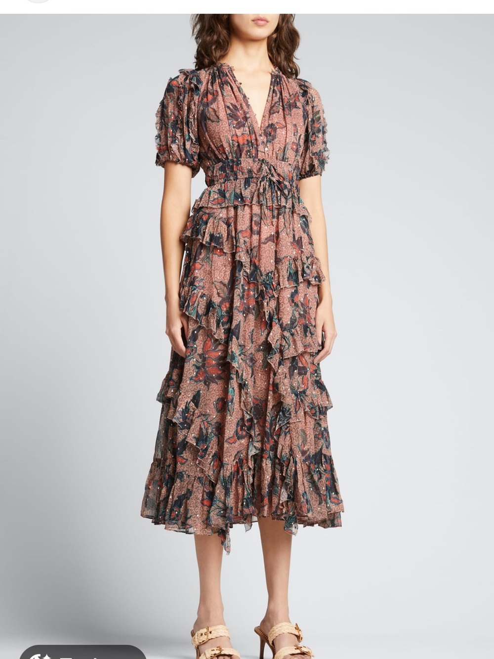ULLA JOHNSON Bergdorf Goodman
Cara Short-Sleeve Ruffle Dress size 2